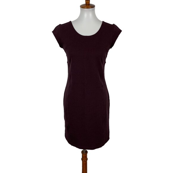 Athleta Illusion Dress Small Maroon Sleeveless Sheath Activewear Work - Picture 1 of 8
